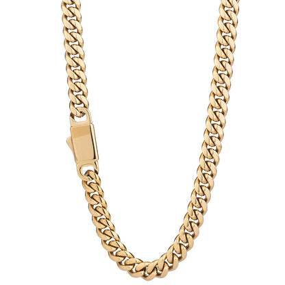 Men's Stainless Steel Cuban Link Chain Necklace - Gold & Silver, Multiple Widths (0.19in/0.23in/0.31in) & Lengths (18-30in)