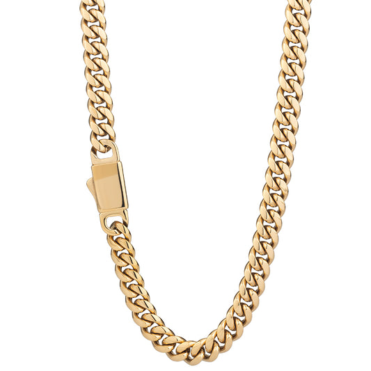 Men's Stainless Steel Cuban Link Chain Necklace - Gold & Silver, Multiple Widths (0.19in/0.23in/0.31in) & Lengths (18-30in)