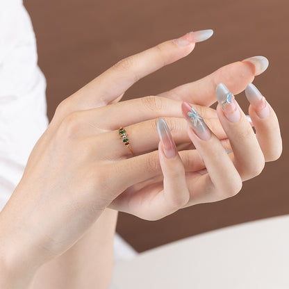 Colorful Zircon Open Ring - Stainless Steel Gold Silver Adjustable Crystal Ring for Women