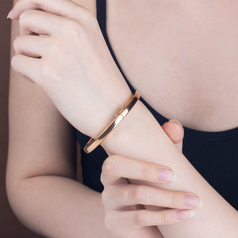 Women's Stainless Steel Bangle Bracelet - Gold, Silver, Rose Gold