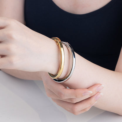 Women's Stainless Steel Bangle Bracelet - Gold, Silver, Rose Gold