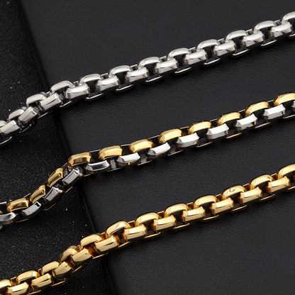 Unisex Stainless Steel Cuban Link Bracelet - Gold & Silver, 8.2mm Width, 8.5" Length
