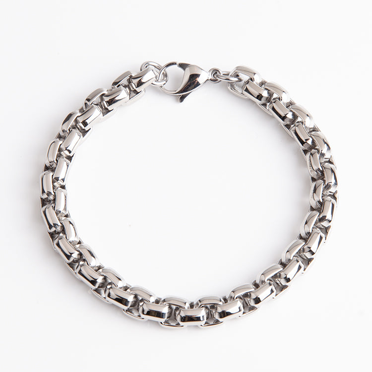 Unisex Stainless Steel Cuban Link Bracelet - Gold & Silver, 8.2mm Width, 8.5" Length