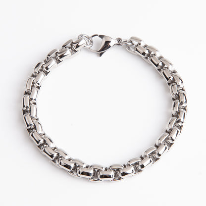 Unisex Stainless Steel Cuban Link Bracelet - Gold & Silver, 8.2mm Width, 8.5" Length