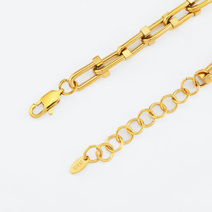 Women's Stainless Steel Link Chain Bracelet - Gold & Silver