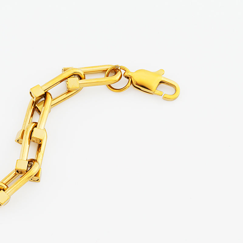 Women's Stainless Steel Link Chain Bracelet - Gold & Silver